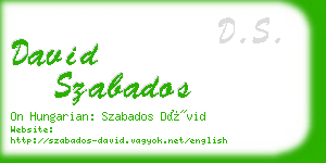 david szabados business card